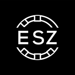 Obraz premium ESZ Minimalist ESZ Logo Design on Black Background – ESZ Later Logo, Modern Circular Branding Concept 