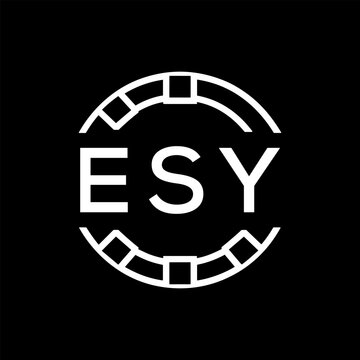 ESY Minimalist ESY  Logo Design on Black Background &ndash; ESY Later Logo, Modern Circular Branding Concept

