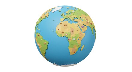 Fototapeta premium Earth Globe Model Educational Visual for Teaching and Learning
