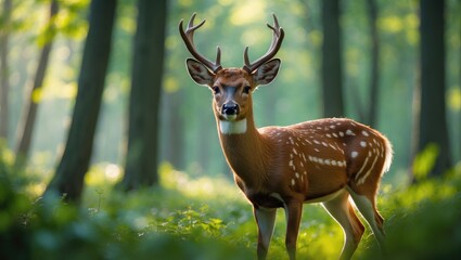 Naklejka premium Deer within the woods