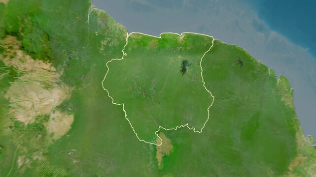 Suriname map - solid. Border. 