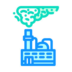 factory chimneys releasing smoke chemical pollution color icon vector illustration