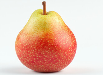 ripe red and green pear isolated on white background perfect for food advertisements and culinary presentations