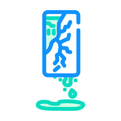 toxic chemicals leaking from e waste pollution color icon vector illustration