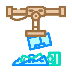 scrap metals from e waste pollution color icon vector illustration