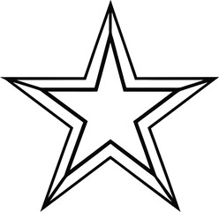 Fototapeta premium Bold Black Outline Five Point Star Line Art Graphic