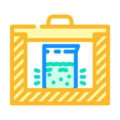 glowing liquid container radioactive pollution color icon vector illustration