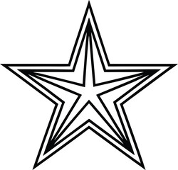 Bold Black Outline Five Point Star Minimalist Patriotic Design