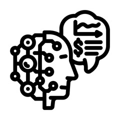 ai powered financial advisor fintech line icon vector illustration