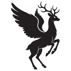 vector illustration of a silhouette of a der with jumping style