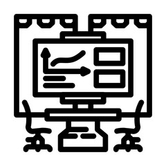 conference room hospitality hotel line icon vector illustration