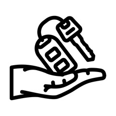 parking valet hospitality hotel line icon vector illustration