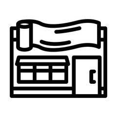 drapery shop line icon vector illustration