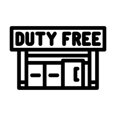 duty free shop line icon vector illustration