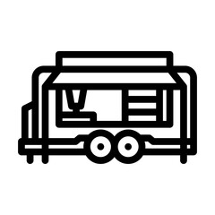 food truck shop line icon vector illustration