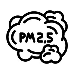smog cloud labeled air pollution line icon vector illustration