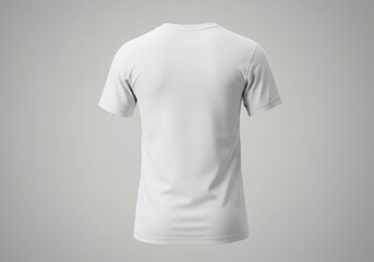 Back view of a blank white t-shirt for branding and design mockups, apparel, advertising, and online stores