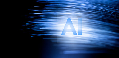 Digitally generated image of AI sign