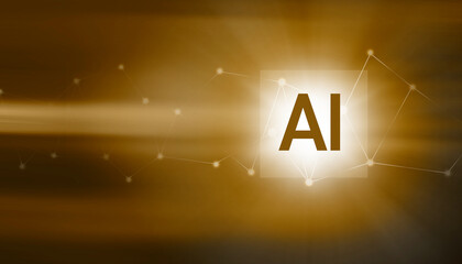 Digitally generated image of AI sign