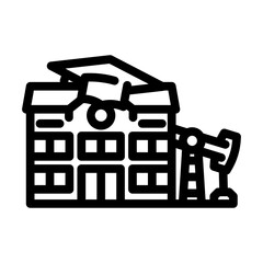 oil refinery school chemical pollution line icon vector illustration