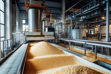 Industrial Flour Milling: Automated Process of Making Grain Flour for Bakeries