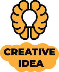 A modern, creative concept symbolizing innovation, intelligence, and collaborative thinking. Featuring elements like a lightbulb, brain, and thin line vector style, the design reflects ideas, developm
