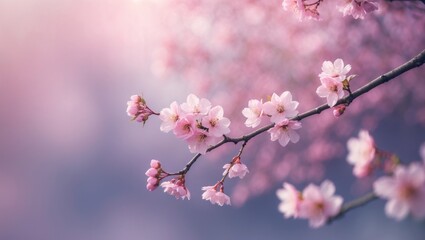 Vintage romantic botanical blooms in a spring garden