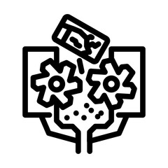 electronic being shredded e waste pollution line icon vector illustration