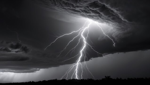 Photograph showcasing a lightning bolt in black