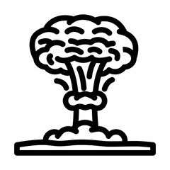 nuclear explosion cloud radioactive pollution line icon vector illustration