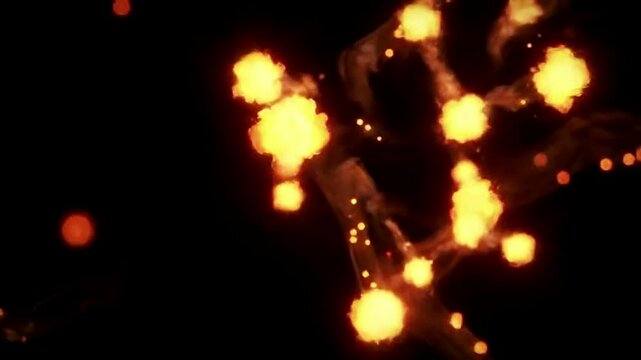 3D Realistic Scattered Fire with Smoke and Sparks &ndash; Loop Animation with Alpha Channel in 32-bit Apple ProRes for Easy Drag-and-Drop into Any Video Editing Project
