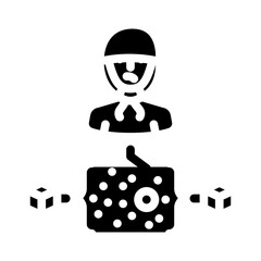 synthetic data fraud detection fintech glyph icon vector illustration