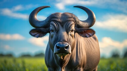 Naklejka premium Asian water buffalo domesticated