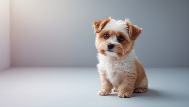 Cute studio picture of a tiny dog