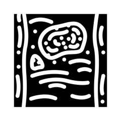 colored foam floating river chemical pollution glyph icon vector illustration