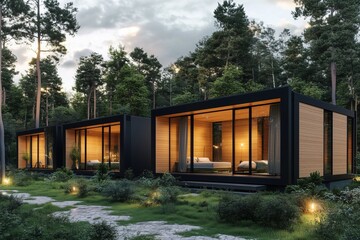 beautiful wooden modular houses