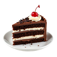 Delicious Cake with Creamy Frosting and transparent background.