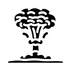 nuclear explosion cloud radioactive pollution glyph icon vector illustration