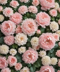 Delicate vintage-style artificial flower wall  Pastel pink roses, peonies and hydrangeas ,  wall,  vintage,  pretty