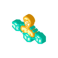blockchain based identity verification isometric icon vector illustration