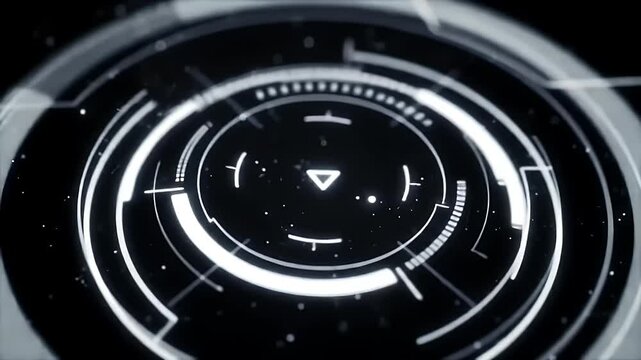 Circle hud head up display interface target pointer element for futuristic cyber technology concept with dark and grain processed