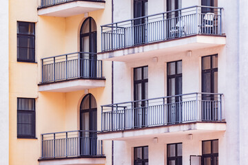 Balconies and windows of the building.