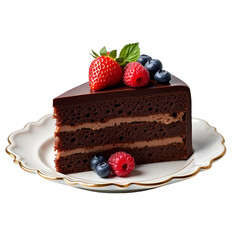 Delicious Cake with Creamy Frosting and transparent background.