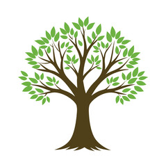 Obraz premium Simple Tree Decor Silhouette Vector on White Background