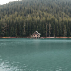 Fototapeta premium house on the lake