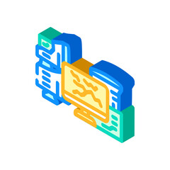 computer screens around e waste pollution isometric icon vector illustration