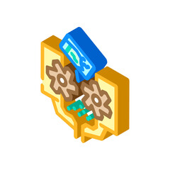 electronic being shredded e waste pollution isometric icon vector illustration
