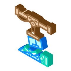 scrap metals from e waste pollution isometric icon vector illustration