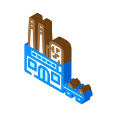 recycling facility e waste pollution isometric icon vector illustration