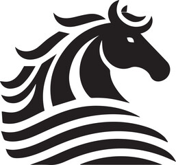 Black and White Berber Horse Vector Illustration – High-Quality Line Art Design